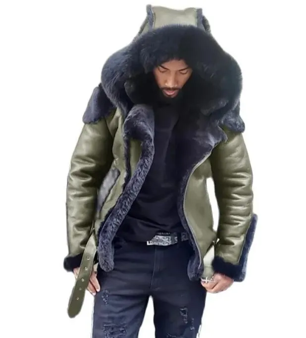 Designer Winter MensJacket Coat fur jacket Punk Style Shopping Autumn And & Suede Fur mens Leather_voghion.com