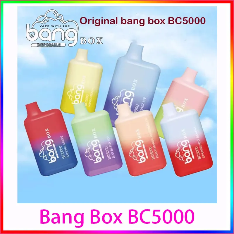 Bang Box 5000 engångsvape Uppladdningsbar uppsättning enstaka kapacitet 13 ml batteri 650 mAh material Plastisk kisel Metallfunktion Mesh CAZVAPES