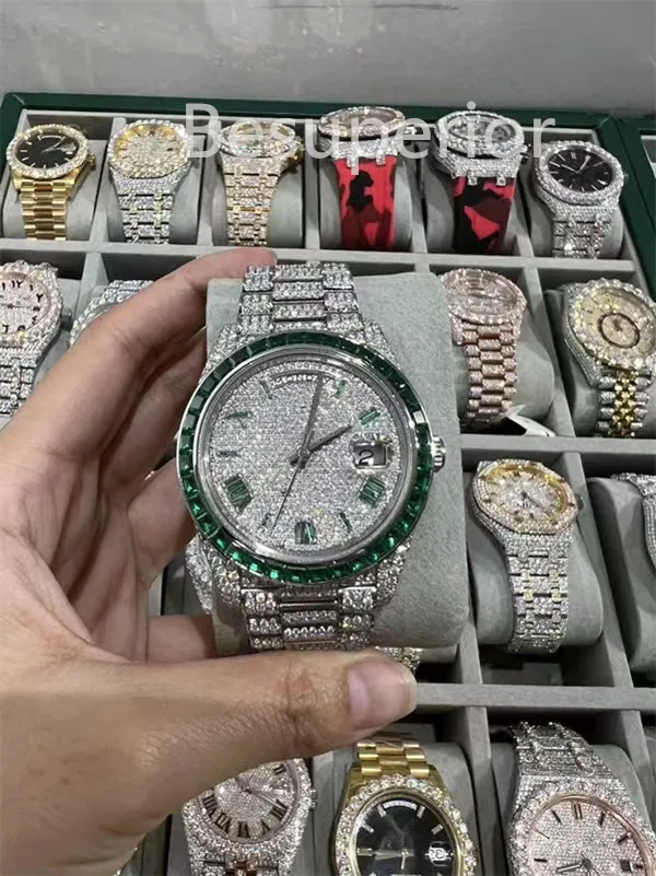 luxe moissanite diamanten horloge iced out horloge designer herenhorloge voor heren horloges hoge kwaliteit montre automatisch uurwerk horloges Orologio. Montre de luxe i8