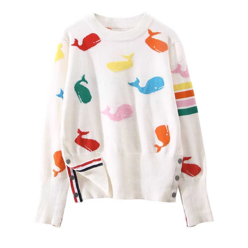 TB – pull Jacquard coloré de dessin animé petite baleine pour femmes, nouveau Style étranger, tricot rajeunissant, tendance, automne 2023