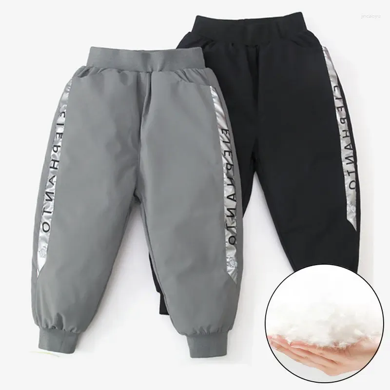 Pantaloni Invernali per bambini Piumini spessi Pantaloni 2-12 anni Vestiti per bambini piccoli Autunno caldo Ragazzi Pantaloni sportivi larghi 90% Contenuto anatra Sport per ragazze