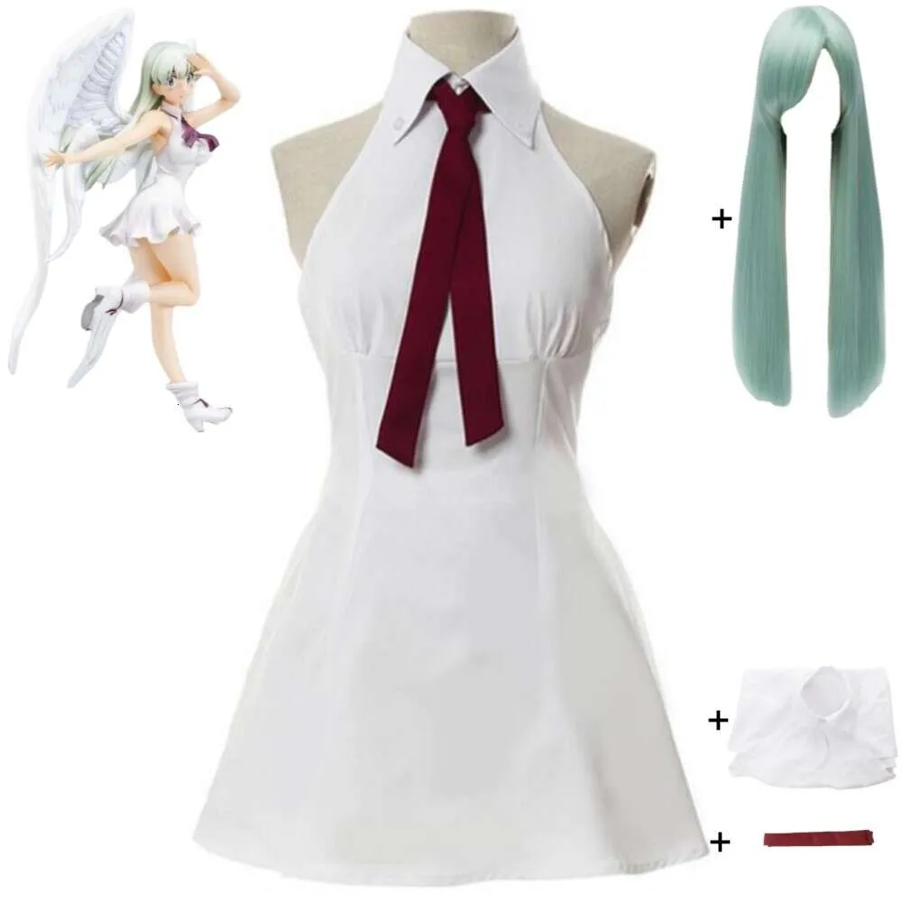 Cosplay Anime les sept péchés capitaux Elizabeth Liones Cosplay Costume perruque déesse Clan robe blanche Sexy femme uniforme Hallowen Costume