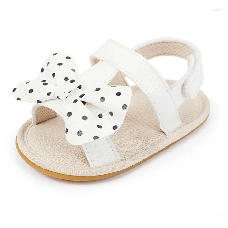 Sandals Kruleepo Born Toddler Girls Bowtie Shoes Baby Kids PVC Air Mesh Rubber Bottom Spot Schuhe Sandalias First Walkers