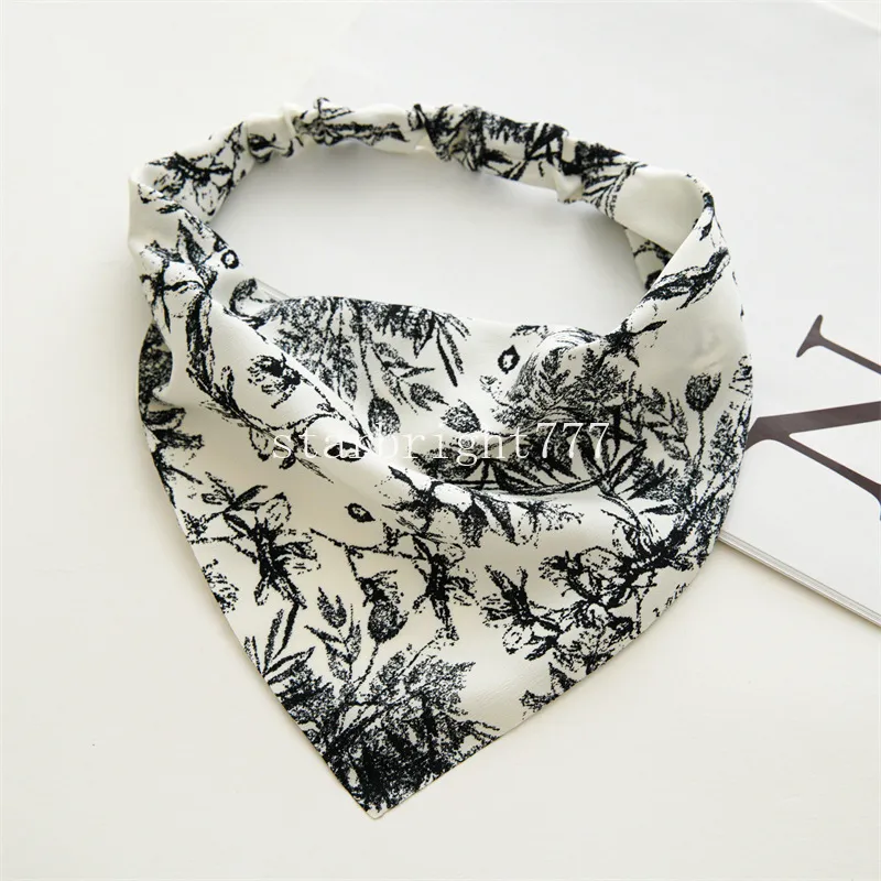 Bandanas imprimés de branches d'arbre pour femmes, nouveau Style, foulard de tête triangulaire pour filles, bandes de cheveux à haute élasticité, accessoires pour cheveux, Turban