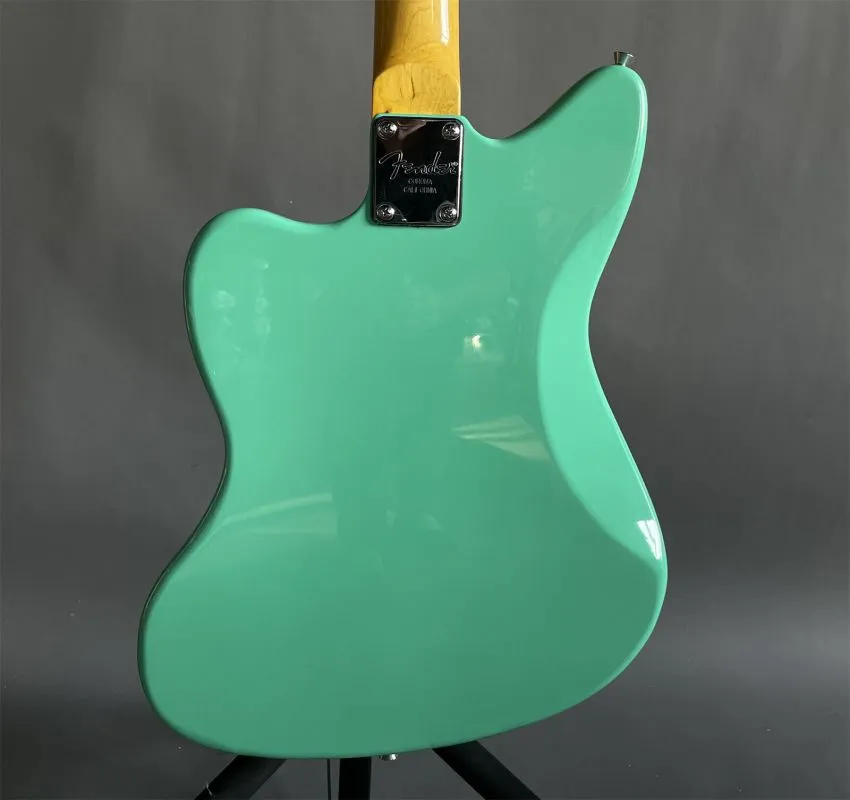 Guitare électrique à peinture verte brillante, 2 pièces, manche en palissandre P90, 6 cordes, corps solide
