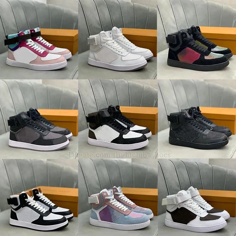 Chaussure Rivoli célèbre Boot Designer Baskets Baskets Basket-ball Chaussures Casual Noir Blanc Embossed Luxe Bottes en cuir de veau Femmes Hommes Sports Runner High-top Low Sneaker