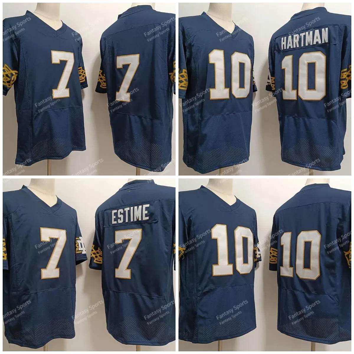 Notre Dame Sam Hartman Football Jersey Audric Estime Joe Alt Isaiah Foskey Tyler Buchner Brandon Joseph Benjamin Morrison Notre Dame Fighting Irish Jerseys Navy