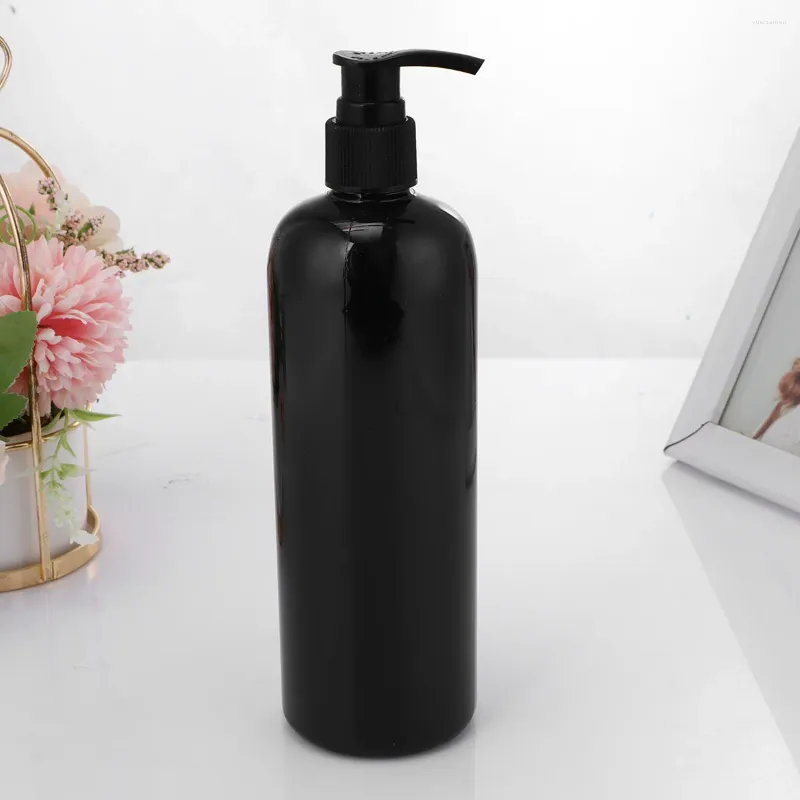 Zeepdispenser 4 Stuks Flessen Pomp Hervulbare Leeg Voor Shampoo Lotions Hand Dispensers Keuken Bad 500 Ml Zwarte Schotel