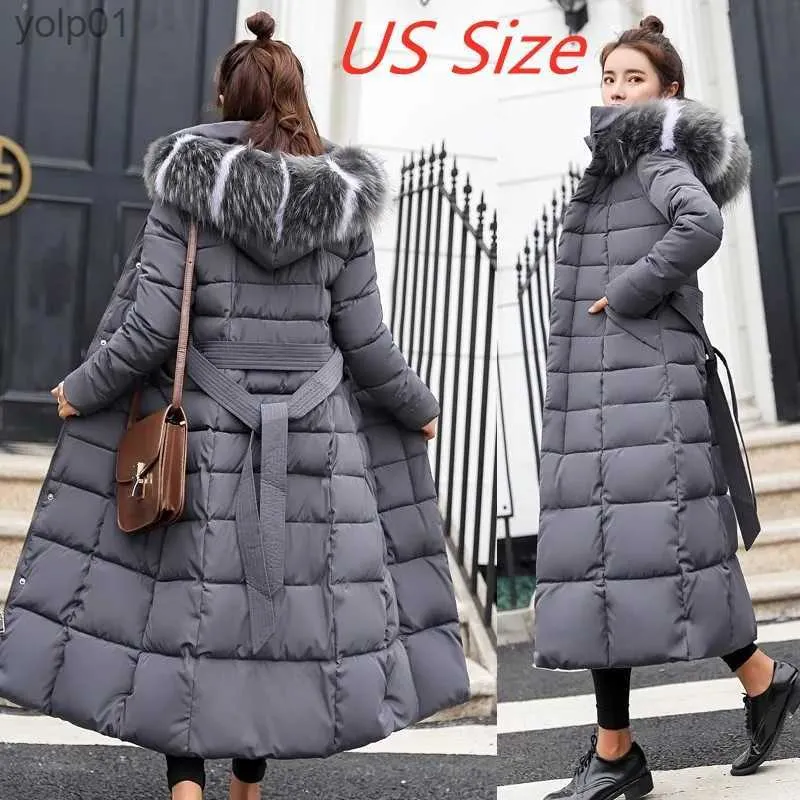 Frauen Pelz Faux Pelz 2022 neue winter jacke frauen warme mode bogen gürtel fuchs pelz kragen mantel lange kleid frauen dicken mantelL231013