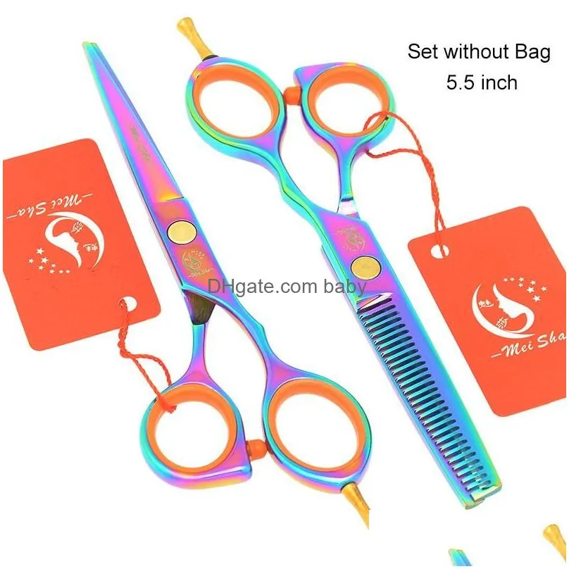 Tesoura de cabelo Meisha 55 polegadas tesouras de corte salão de beleza profissional barbeiro desbaste conjunto de cabeleireiro ferramenta de estilo a0005a8135779 gota deli dhmm3