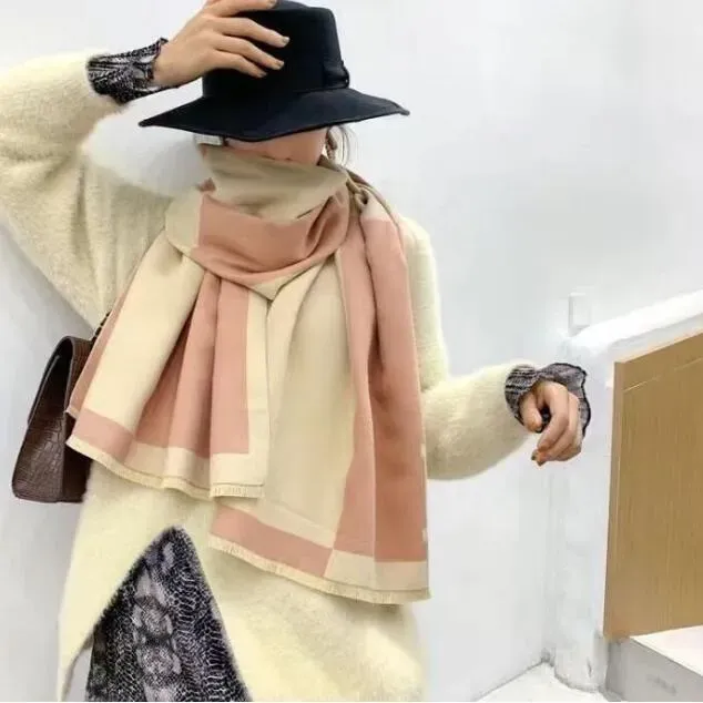 Écharpe d'hiver Pashmina pour les créateurs écharpes chaudes mode classique femmes imitent la laine de cachemire Long châle plusieurs couleurs