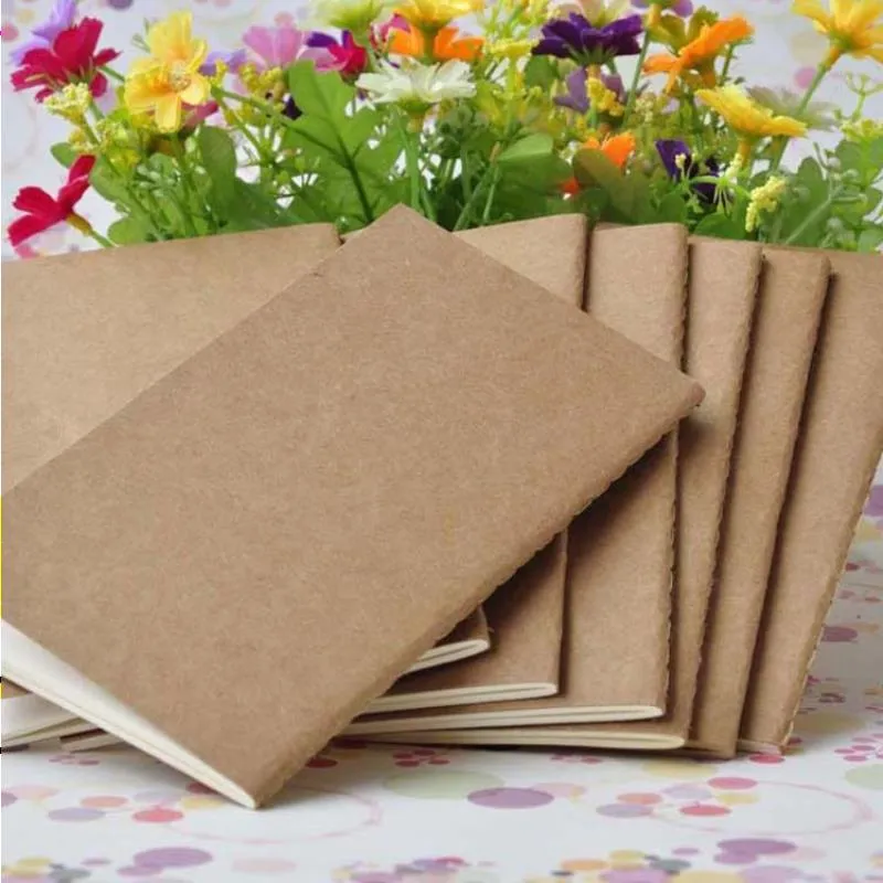Kraft Brown Unlined Travel journals Notebook Soft Brown White Notebooks for Travelers Students and Office Sketchbook Fejah