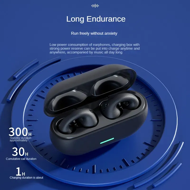 True Wireless Bone Conduction Headphones Bluetooth 5.3 Wireless Headset  Earbuds