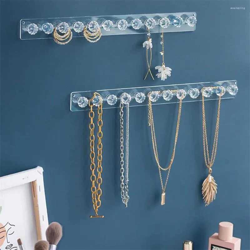 Sieradenzakjes Transparant Acryl Jewerly Opbergrek Wandmontage Display Stand Organizer Oorbel Ketting Hanger Houder