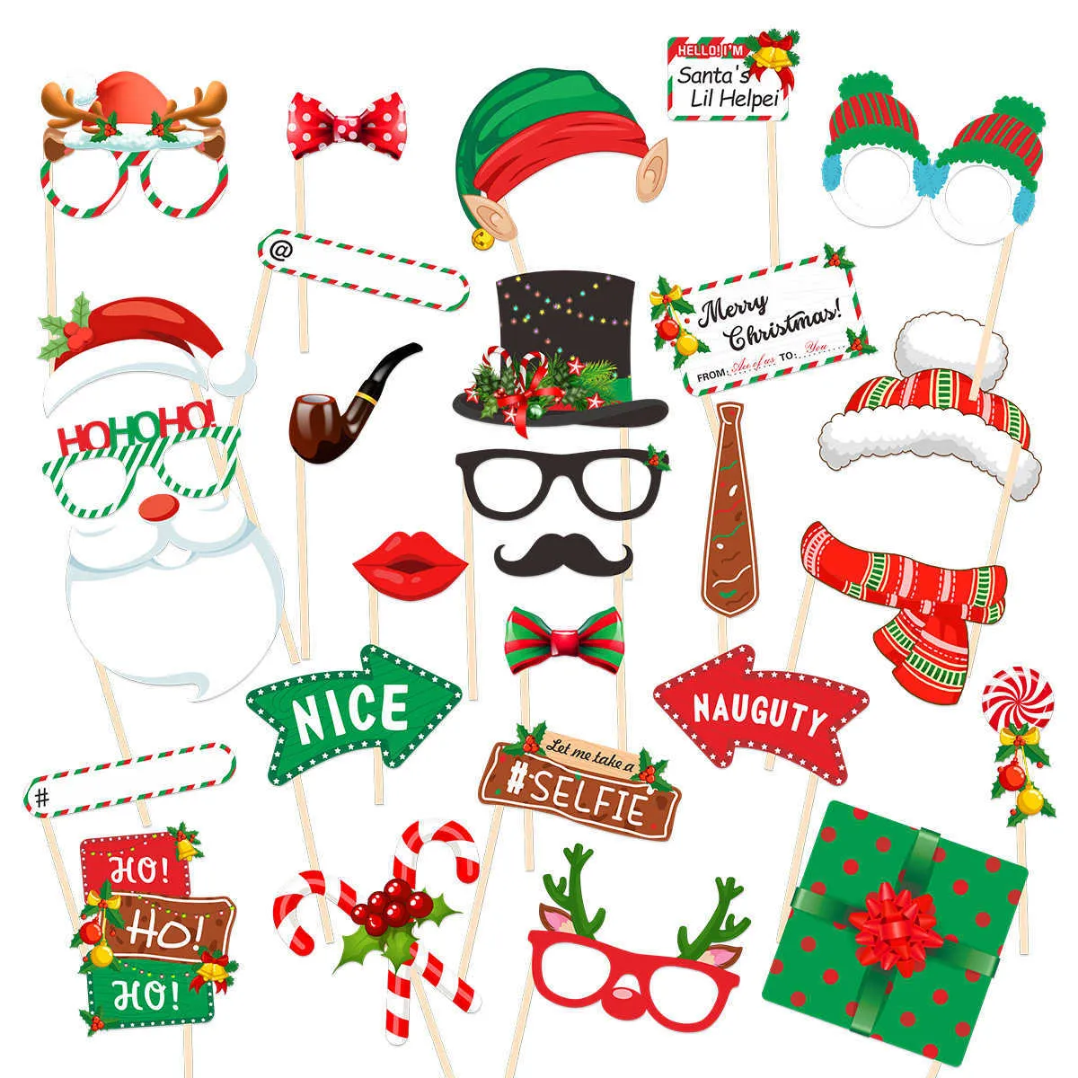 Fabryka Party Decoration Paper Photo Props Santa Claus Snowman Photo Rekwizyty