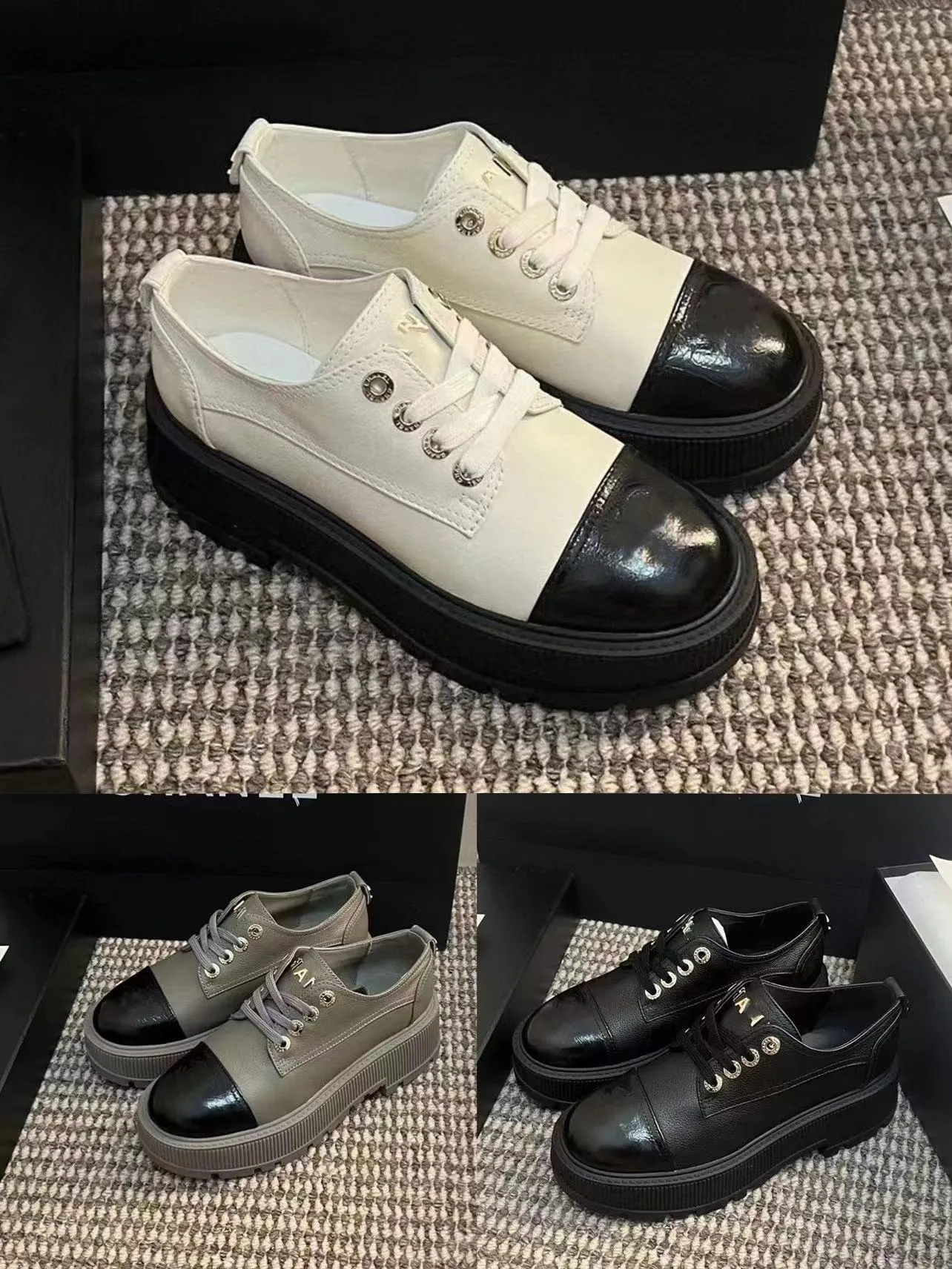 Scarpe piccole in pelle con suola spessa in pelle moda per donna 2023 autunno nuove scarpe singole all-match Scarpe da amore vento britannico scarpe da donna