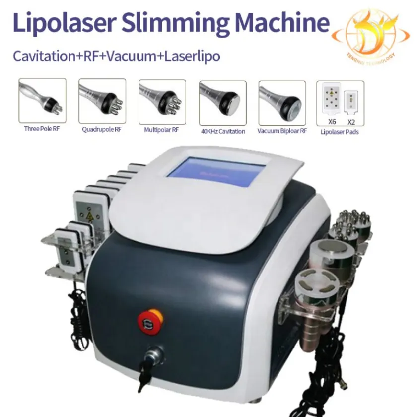 Bantmaskin Lipo Cavitation Machine RF Radiofrekvens Skin åtdragning Hemanvändning Ansiktsvakuum 7 i 1 maskiner