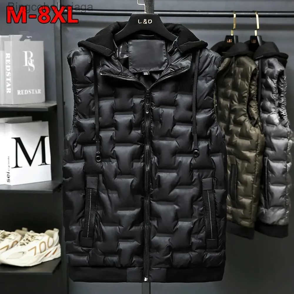 Gilets pour hommes Crocodile marque automne hiver nouveaux hommes coton gilet veste sans manches vers le bas gilet veste gilet décontracté manteau grande taille 8XLL231014