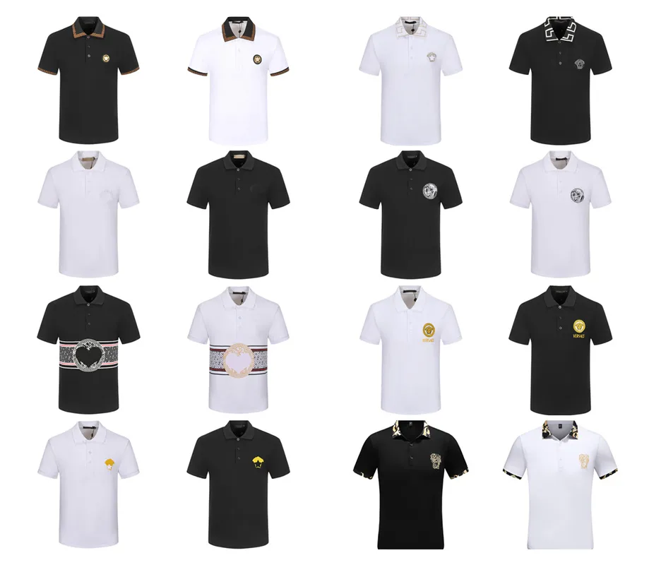 Marque Polo Homme Marque T-shirt Été Luxe Polo Mode Noir et blanc affaires respirant revers manches courtes haut décontracté M-3XL