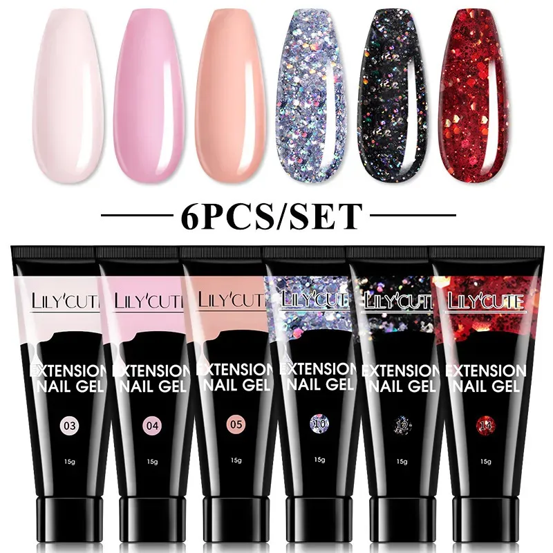 Zestawy do paznokci Zestaw Manicure LilyCute 15 ml Polet Polski Zestaw Półprzepustny UV Larnish Finger Szybki narzędzie do formy 231013