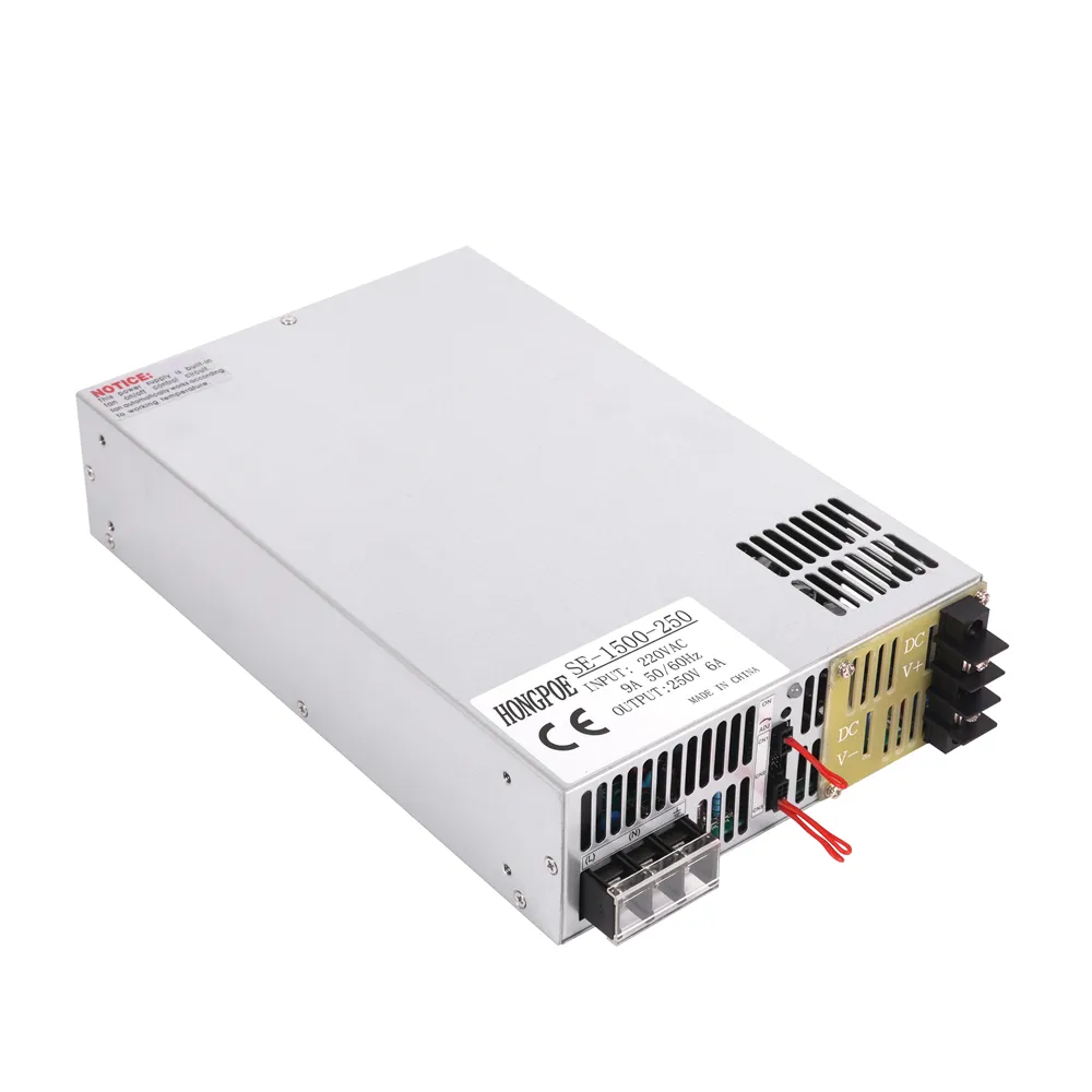 1500W 6A 250V Güç Kaynağı 250V 0-5V Analog Sinyal Kontrolü 0-250V Ayarlanabilir Güç Kaynağı SE-1500-250 PLC Kontrolü