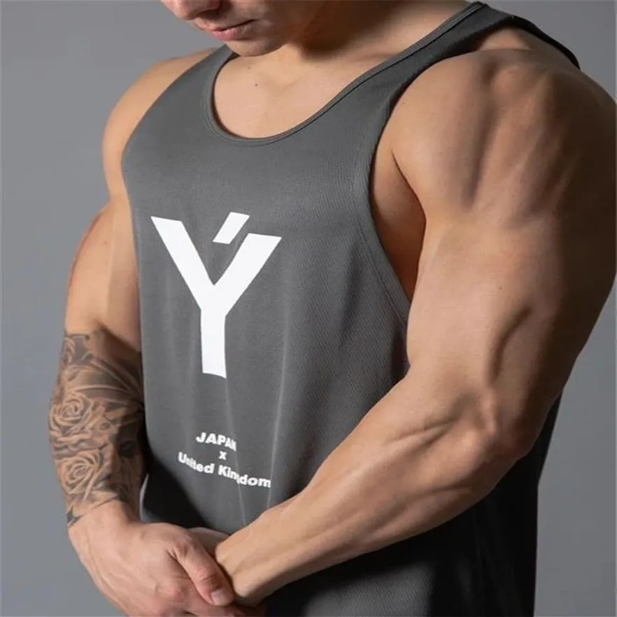 2020 Giappone Mens Canotta Bodybuilding Stringer Palestra Senza Maniche Canottiera Da Uomo Gilet Fitness Canotte Abbigliamento Sportivo Allenamento Canotta MX2213w