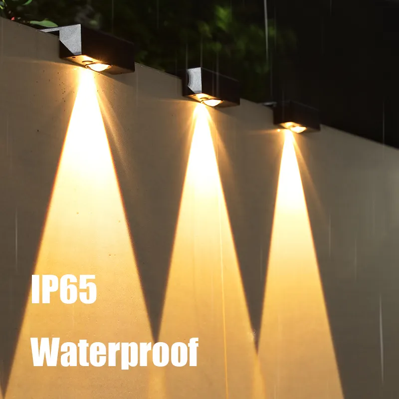 New Super Bright Solar Wall Lamp Waterproof Outdoor Garden Courtyard Decor Wall Lamp Atmosphere Lamp