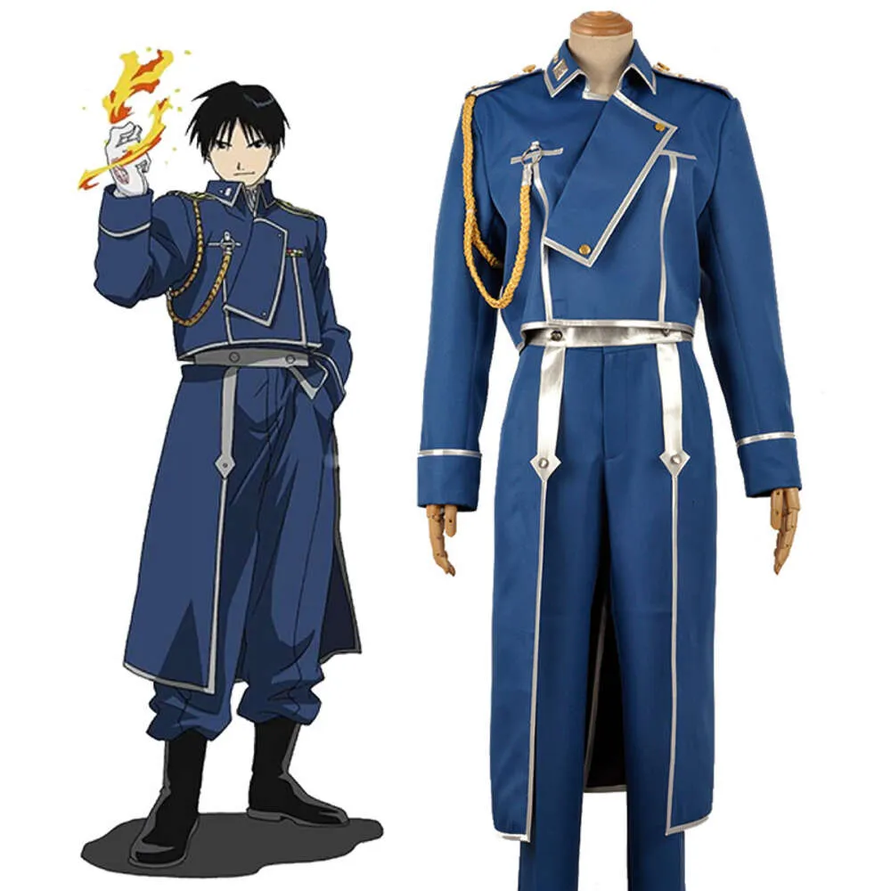 Cosplay Anime Fullmetal alchimiste Roy Mustang Cosplay Costume Amestris flamme adulte homme femme haut pantalon uniforme militaire Costume d'halloween