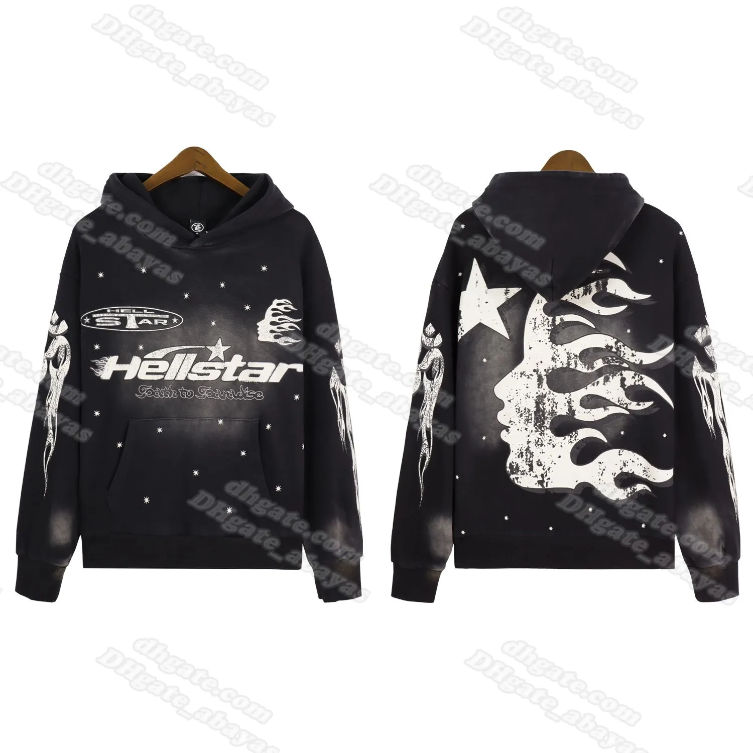 Designer Hellstar Hoodies Mens Sweatshirts High Street Hooded Harajuku Y2K Stranger Things Lose Warm Pullover Sweatshirts Loose Hip Hop Hoody 4370