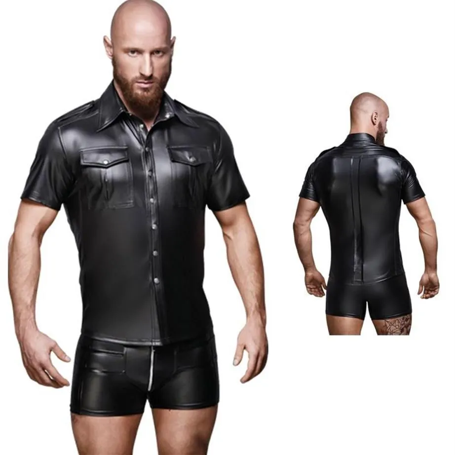 Fetisch gay wear exotiska toppar latex kroppsele manlig underkläder sex slav bdsm bondage bur erotiska dräkter underkläder behå sets2489