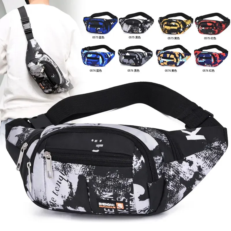 Sacs de taille hommes Fanny Pack adolescent Sports de plein air en cours d'exécution sac de cyclisme mâle mode ceinture d'épaule voyage téléphone pochette 231013