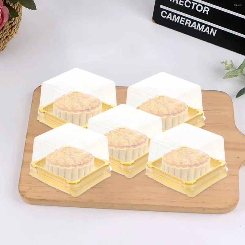 Bakeware Tools 50 Pcs Mooncake Packing Clear Plastic Containers Food Trays Disposable Rack Box Charcuterie