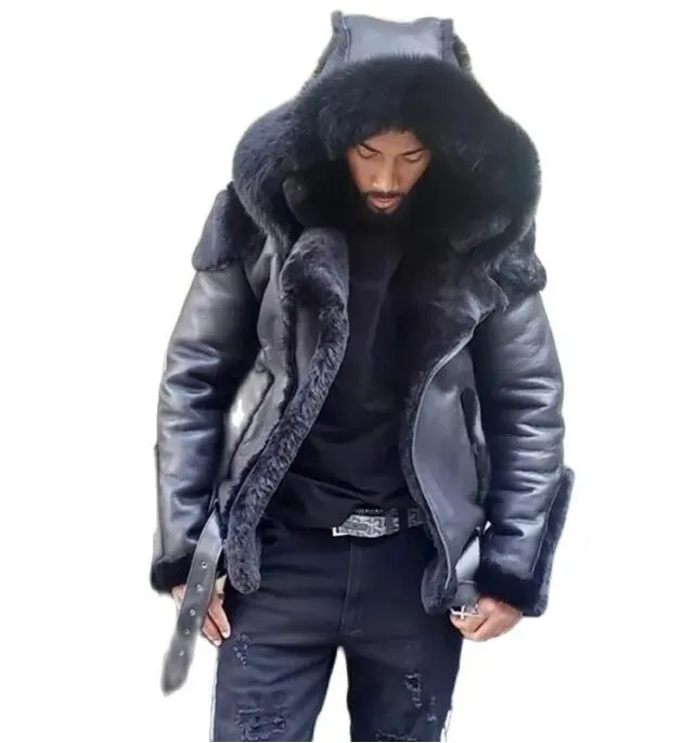 Designer Winter MensJacket Coat fur jacket Punk Style Shopping Autumn And & Suede Fur mens Leather_voghion.com