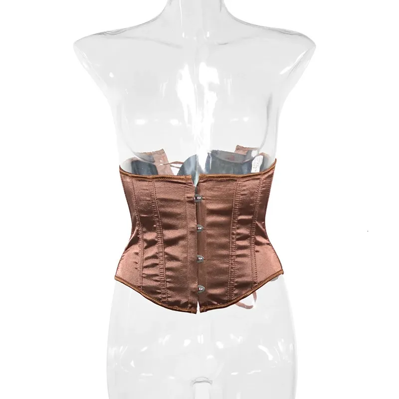 Vita pancia Shaper 9 pollici corto busto sottoseno corsetto 12 pezzi plastica raso disossato resistente allenatore corpo a clessidra 231013