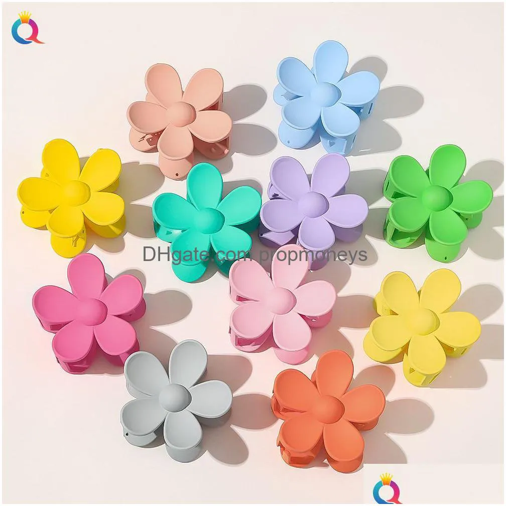 Hair Accessories 34 Colors Ins Women Girls Elegant Hair Claw Big Flower Designer Hairpin Party Favor Barrettes Beautif Hairs Clip Acce Dh3Rv