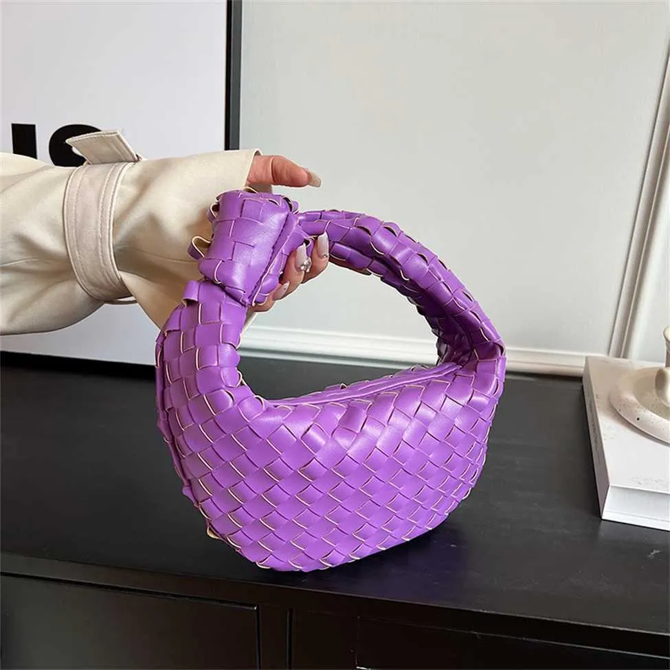 Advanced handmade woven handbag for women 2023 new Korean version solid color popular knotted dumplings model 5598