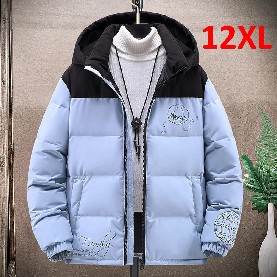 Men's Down Parkas Plus Size 10XL 12XL Jacket Men Winter Puffer Patchwork Fashion Casual Thick Jackets Coats Male Big 231013