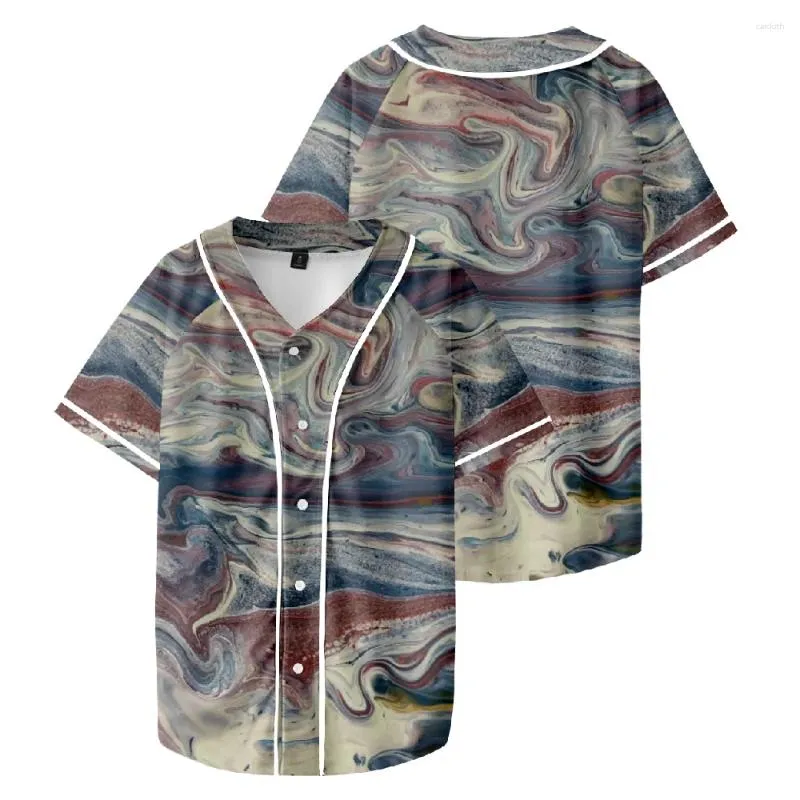Męskie koszule Tshirt Baseball Tshirt Marbling Merch 3D Printing Unisex Hiphop Style streetwear Y2K dla mężczyzn