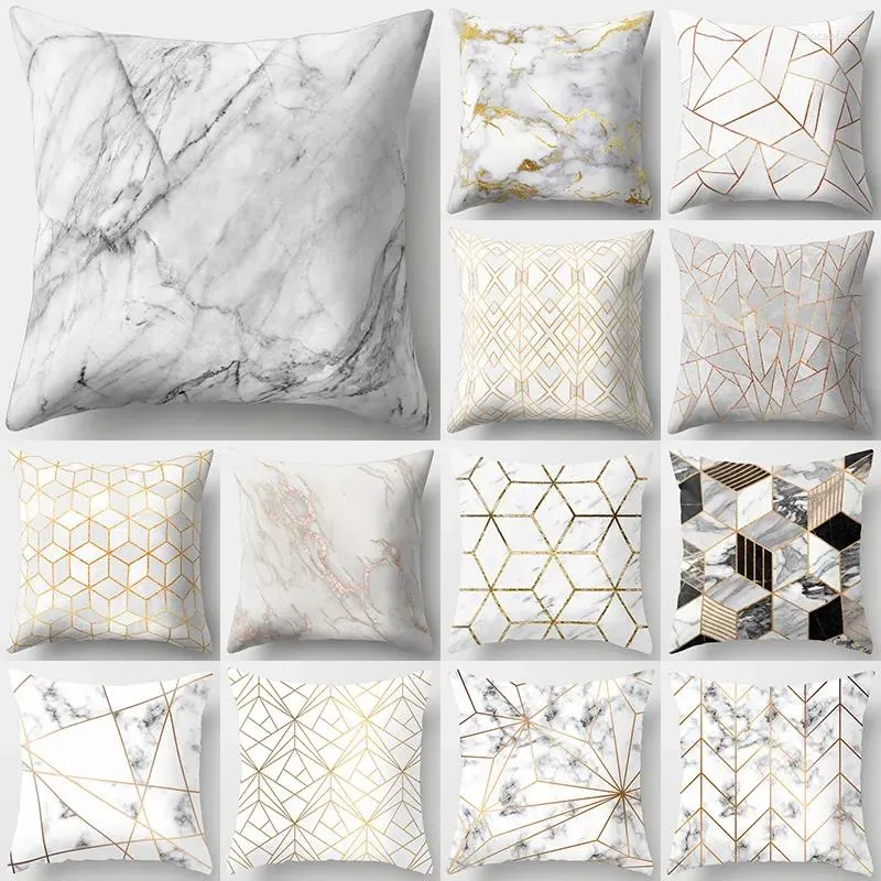 Pillow Brief Marble Geometric Sofa Decorative Cover Pillowcase Polyester 45 Throw Home Decor Pillowcovere 40507