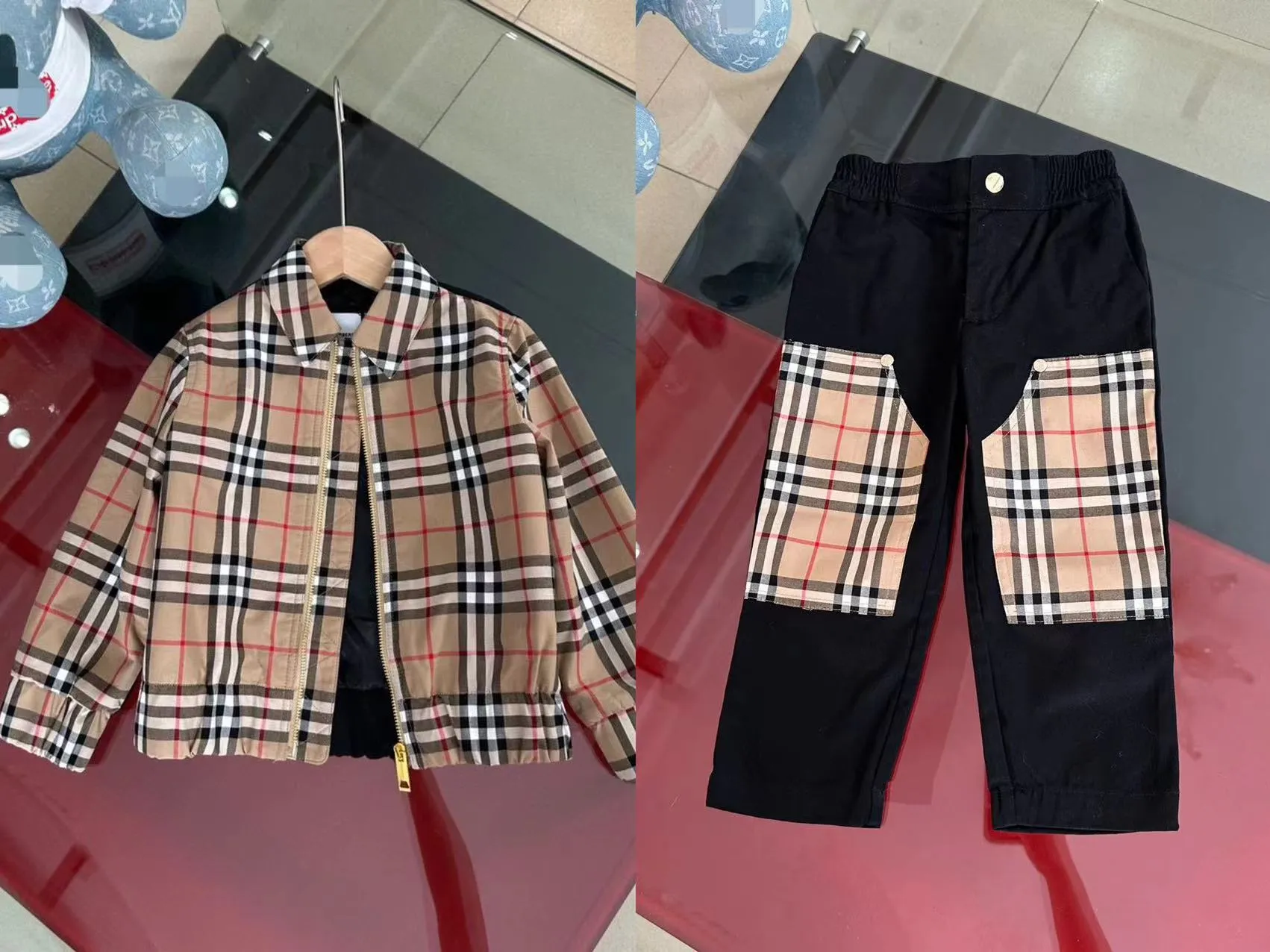 Tasarımcı çocuk giysi set kahverengi renk küçük kızlar moda kıyafetleri toptan ceket ve pantolon çocuk moda giyim setleri 100-160 cm