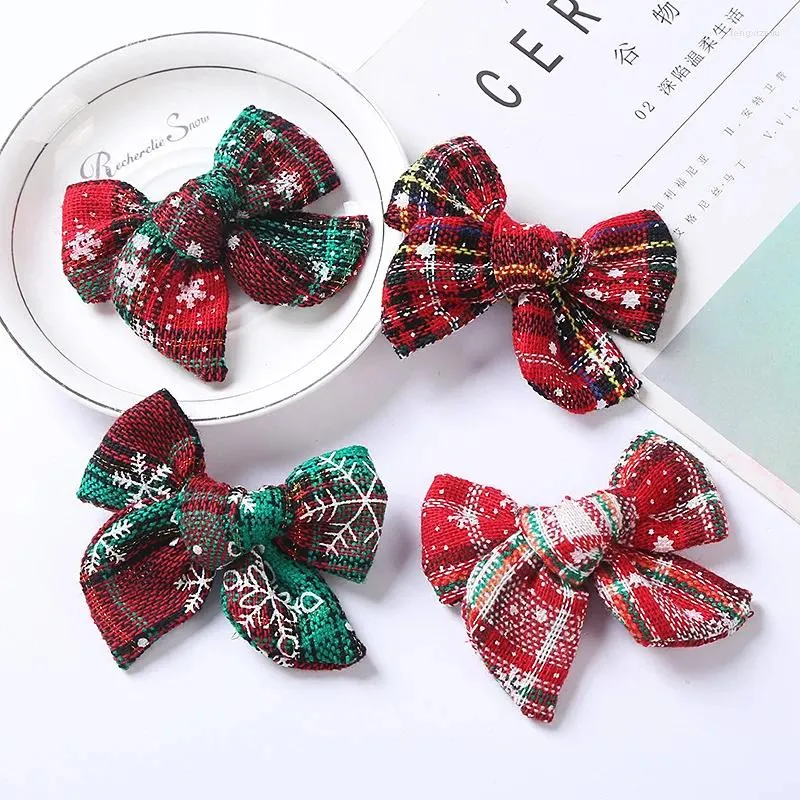 Accessoires de cheveux Clips de noël pour enfants, épingles à cheveux pour bébés filles mignonnes, Barrettes à nœud papillon faites à la main