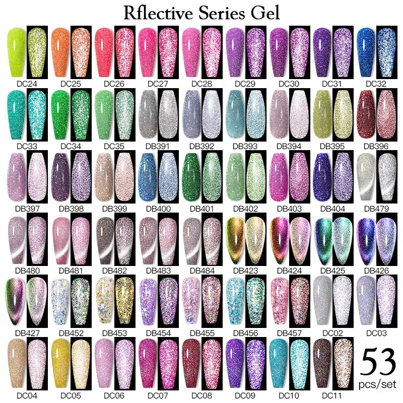 Nail Art Kits Mtssii 24 60PCS Gel Polish Set 300 Colors Semi Permanent Glitter Soak Off UV Lamp Manicure With Base Matte Top Coat 231013