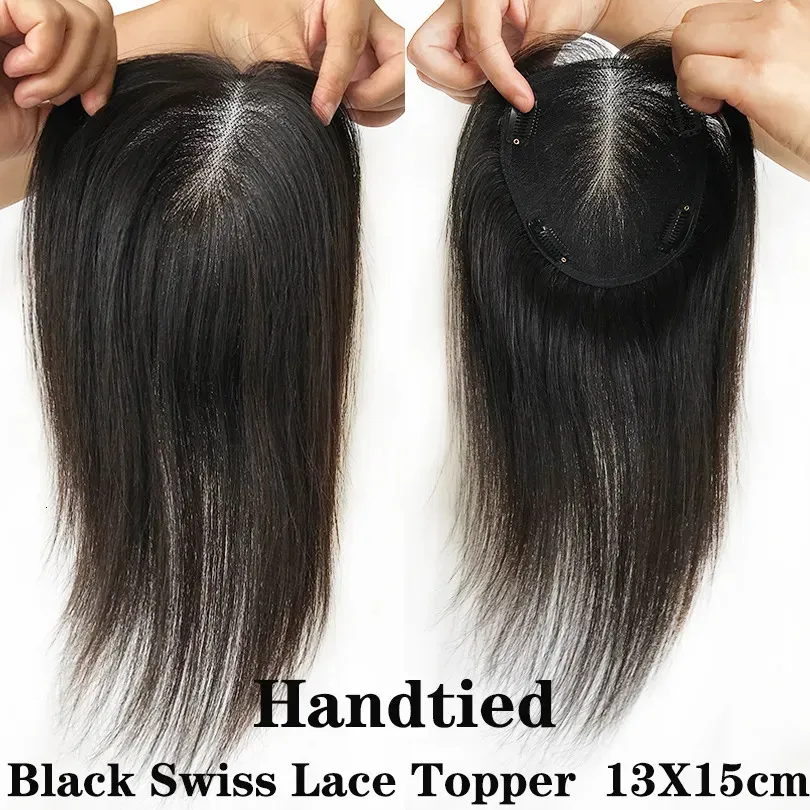 Кружевные парики Swis Toppers на заколках для волос, полностью ручная работа, прямой топпер, белая натуральная кожа головы 231013