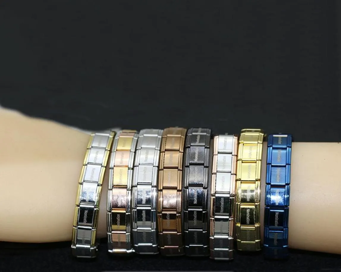 Yahan Nomination Jewelry beliebtes Armband aus Edelstahl mit Buchstaben- und Stretch-Motiv, Armreif für jedermann, Schmuck 5165397