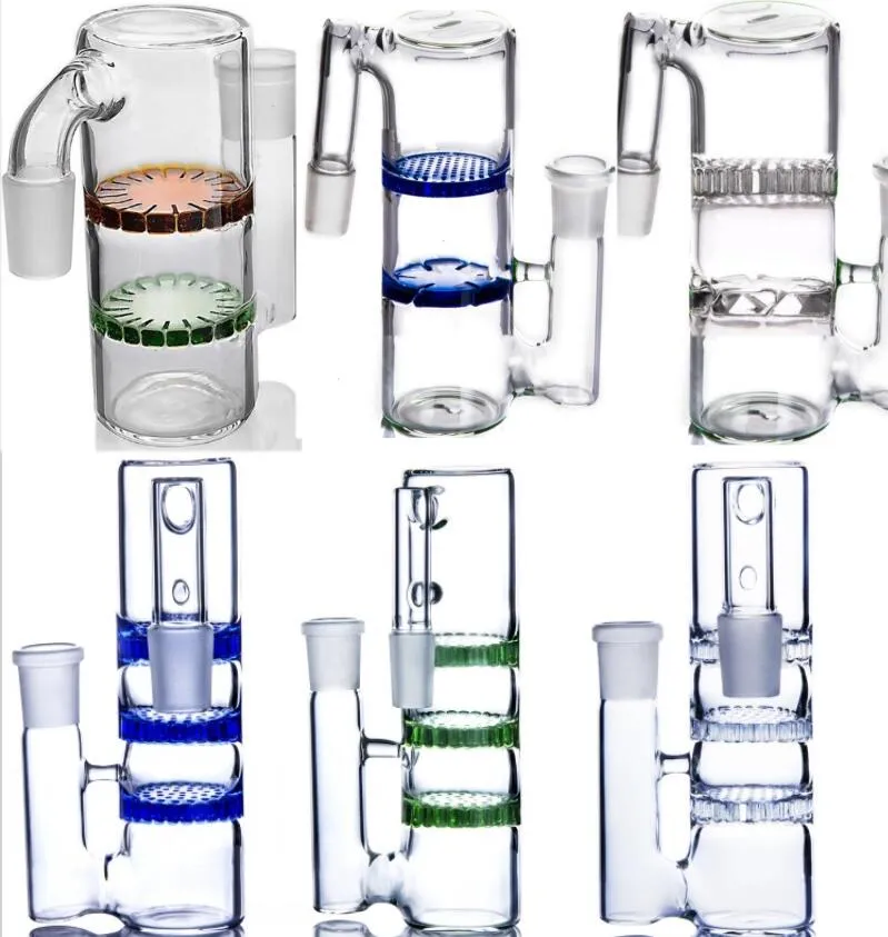 Cendrier perc Triple nid d'abeille 18.8mm 18.8mm, taille de joint, vente en gros, qualité supérieure HC femelle mâle, attrape-cendres en verre 14mm