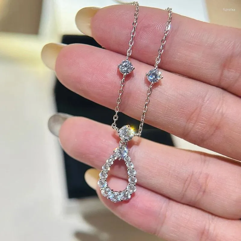 Chains Top Qulity 2023 Brand Anniversary Gifts Luxury Jewelry Necklaces For Women Feather Zircon Wedding 925 Sliver