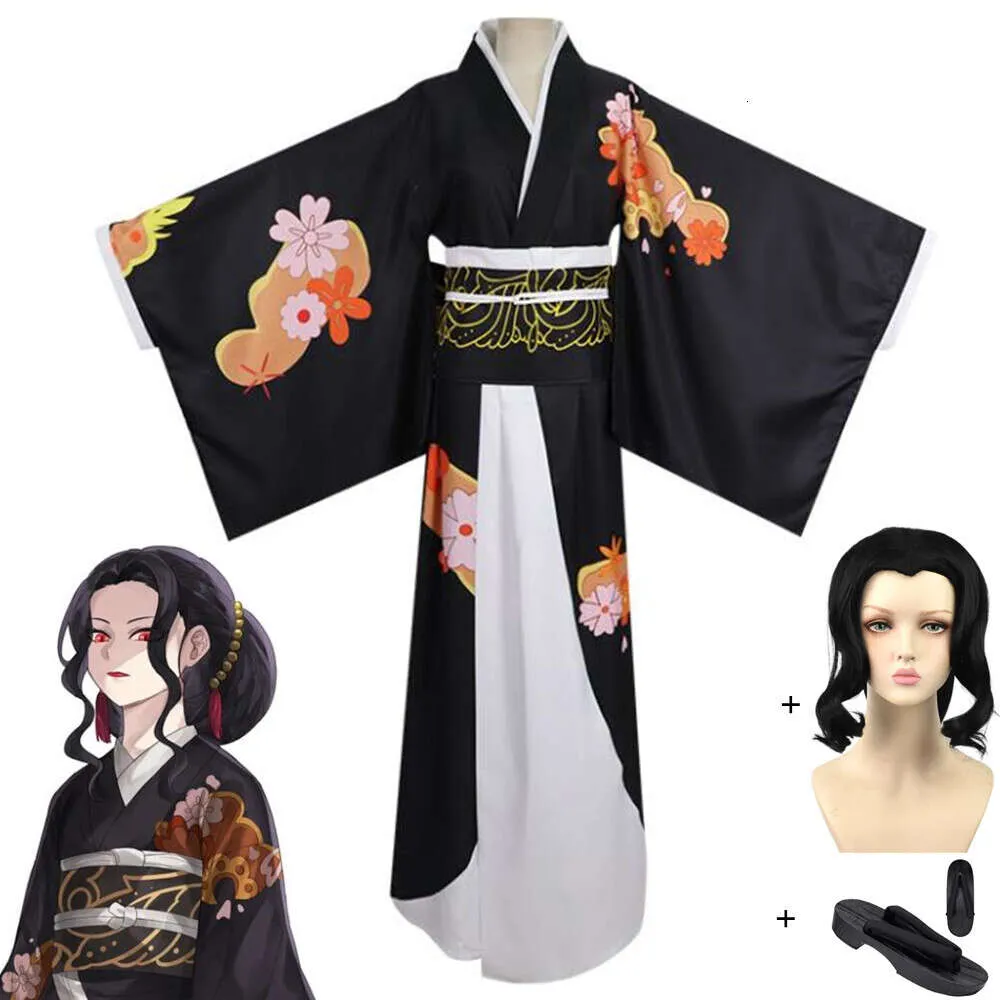 Cosplay Anime Demon Slayer Kimetsu No Yaiba Kibutsuji Muzan Michael Jackson Cosplay Costume Halloween żeńska Kimono mundury garnitur