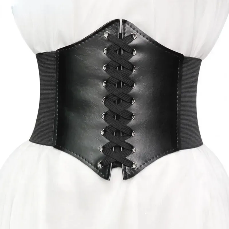 Taille ventre Shaper mode Corset larges ceintures Faux cuir minceur corps façonnage ceinture pour femmes élastique serré haute tenue quotidienne 231013