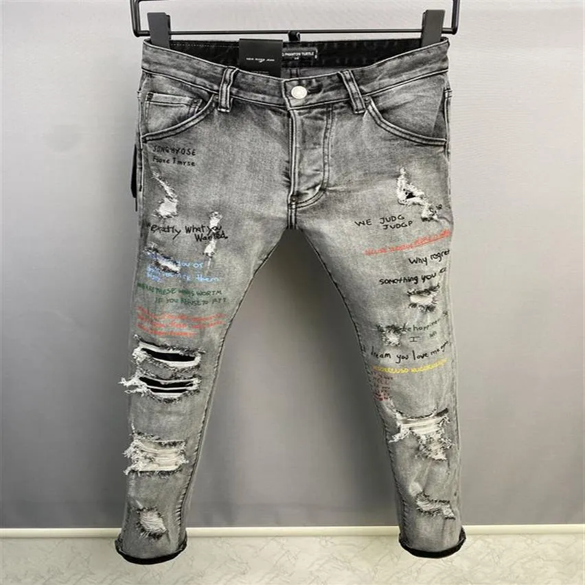 DSQ PHANTOM TURTLE Herenjeans Klassieke mode Herenjeans Hip Hop Rock Moto Heren Casual ontwerp Gescheurde jeans Distressed Skinny 242G