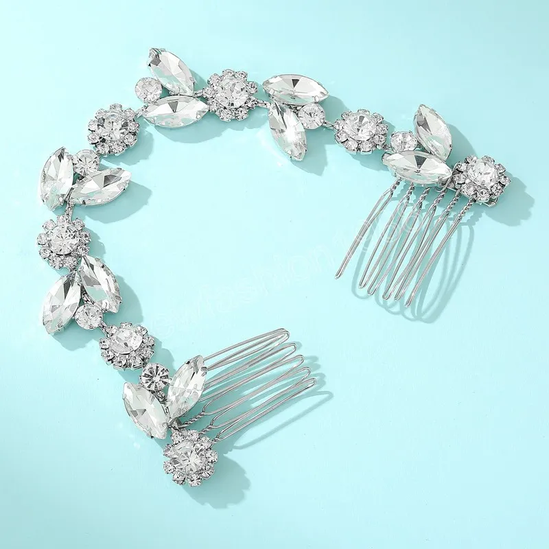 Simple Hair Comb Fashion Hairpin Wedding Hair Accessories Flower Shaped Hairband Crystal Prom Noiva Hair Jewelry Marriage Bijoux